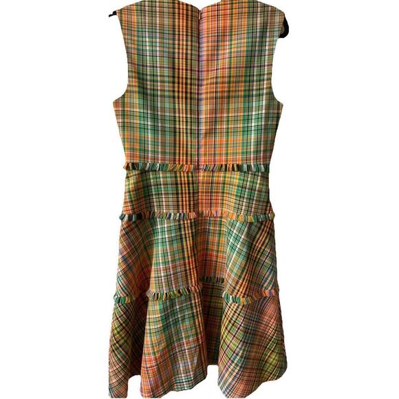 $1390 Lela Rose Plaid Fringe Trim Fit & Flare Dress, size 6 - Picture 7 of 7
